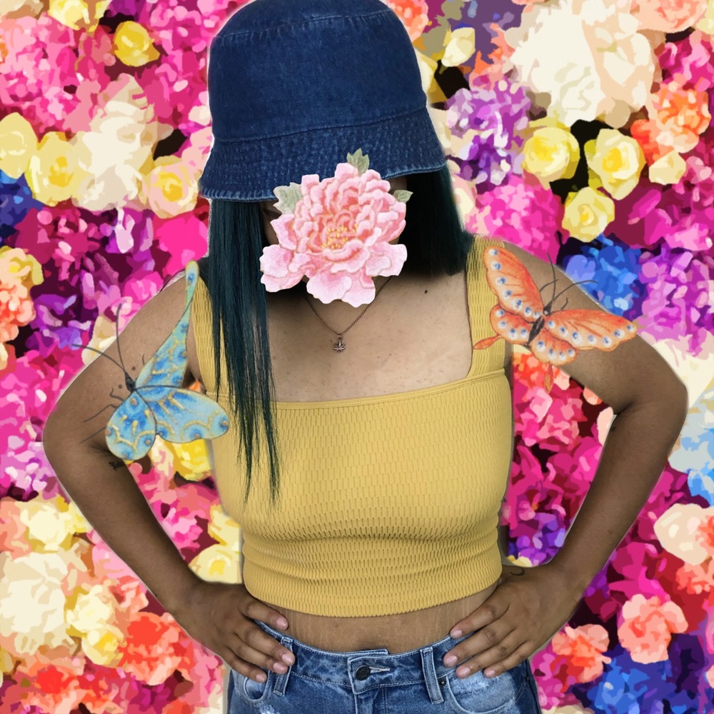 Yellow crop tank top